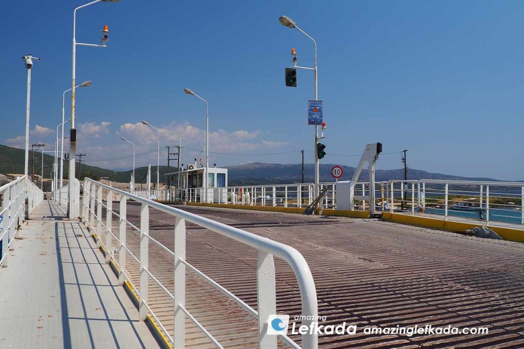Walking on Agia Mavra floating bridge