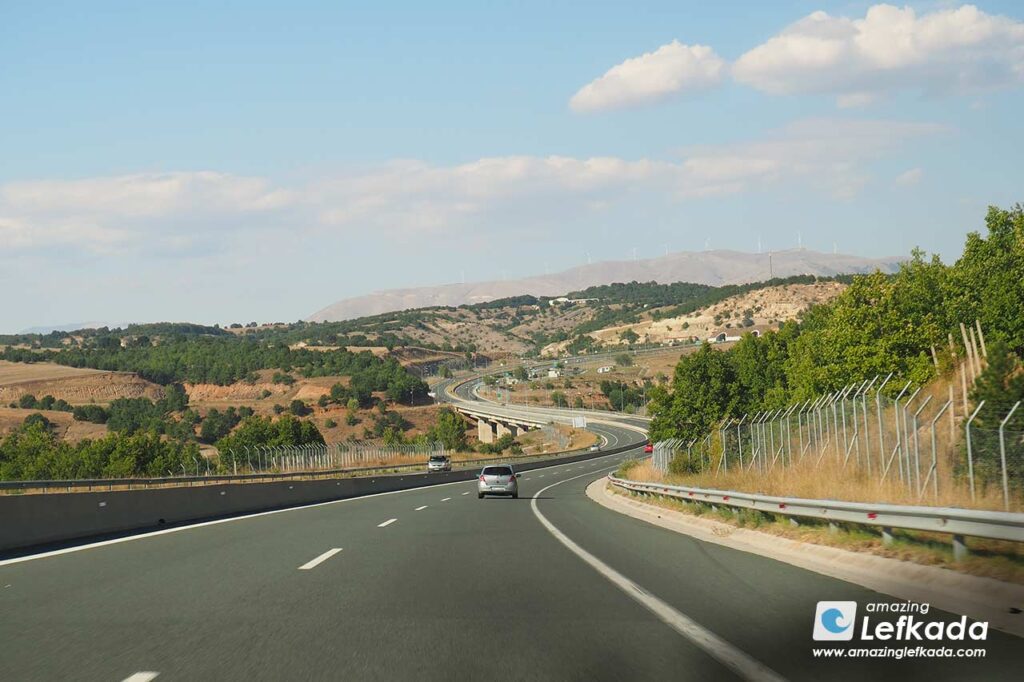Egnatia Odos A2 Highway, on the road to Lefkada island Greece