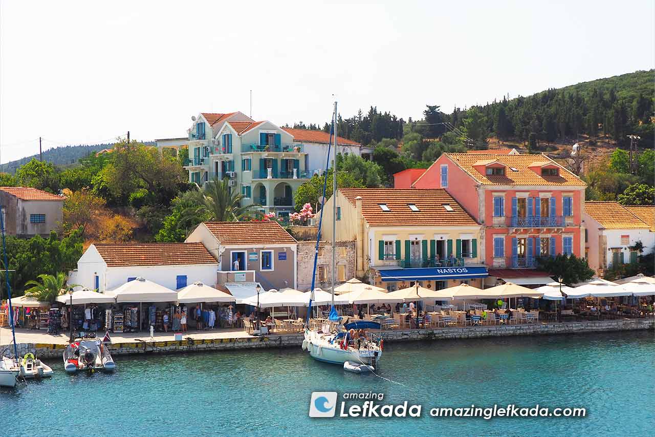 Houses of Fiskardo in Kefalonia Island Greece Fiskardo in Kefalonia Island Greece