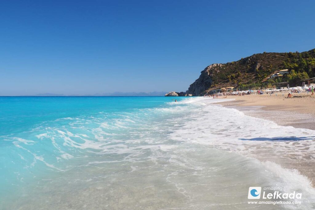 Kathisma beach blue colours in Lefkada