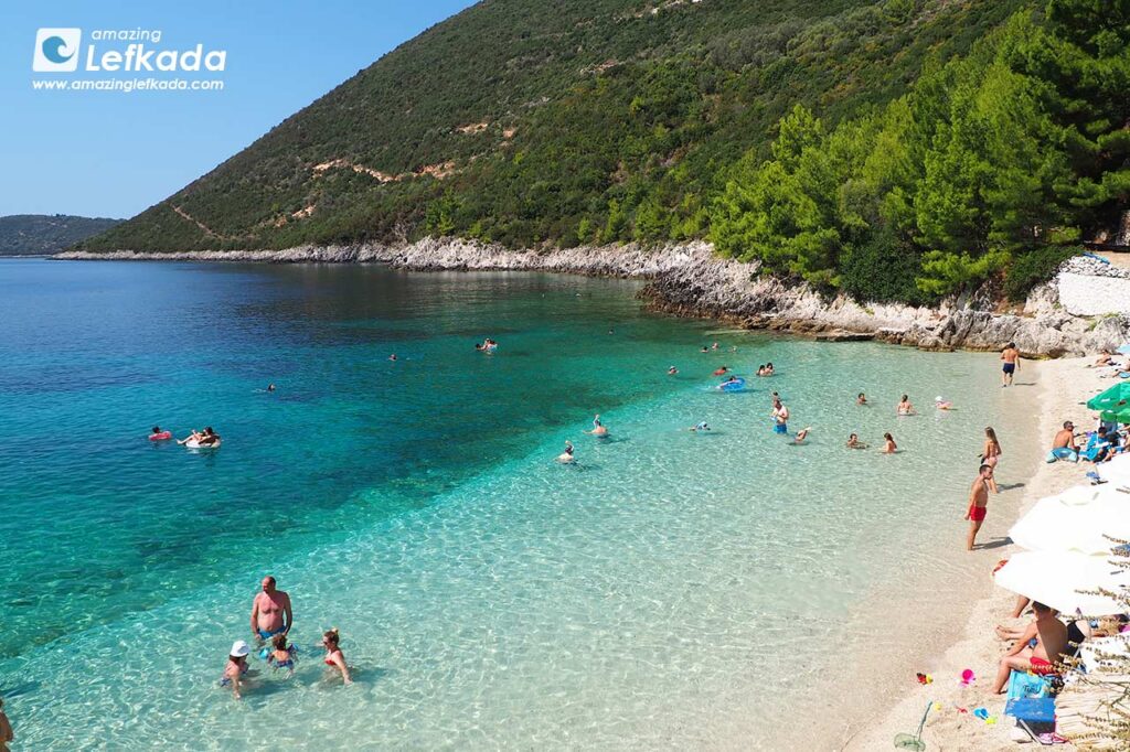 In Lefkada Island Afteli beach is a family friendly beach