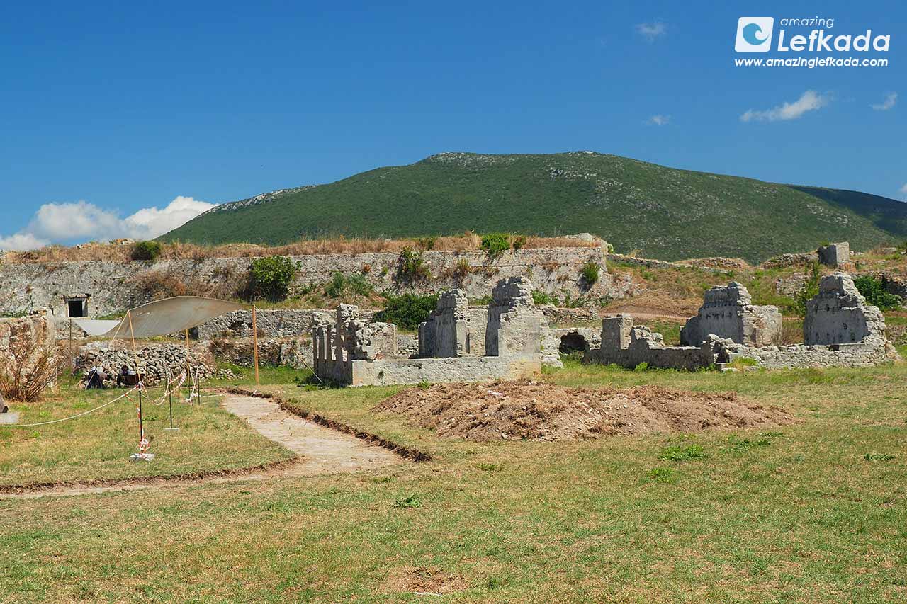 Sights in the fort of Agia Mavra Castle in Greece