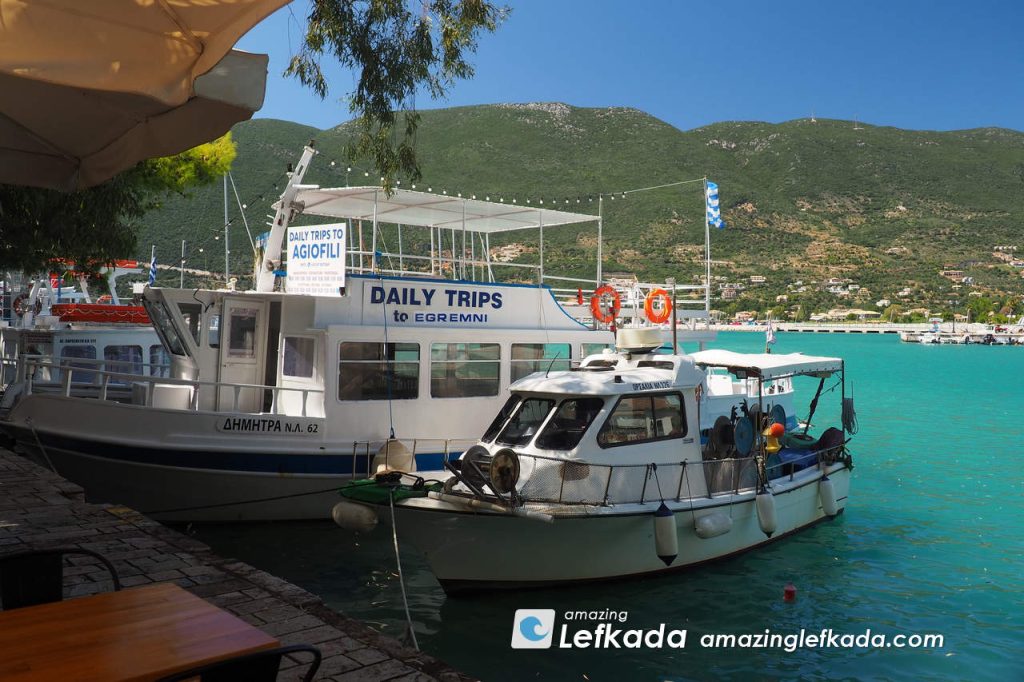Boat trip to Agiofili beach from Vasiliki port in Lefkada