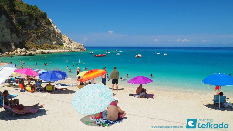 Paralia Agios Nikitas beach in Lefkada Island, Greece