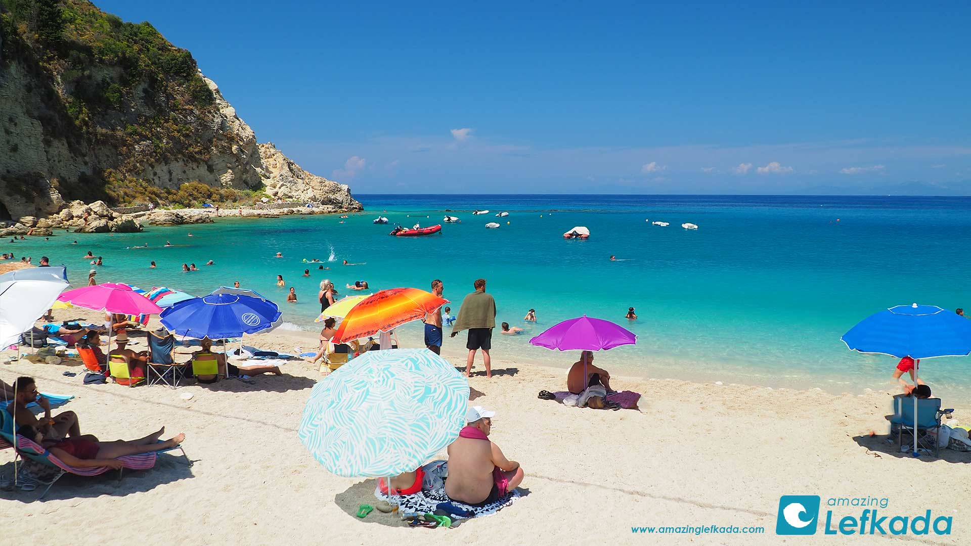 Paralia Agios Nikitas beach in Lefkada Island, Greece