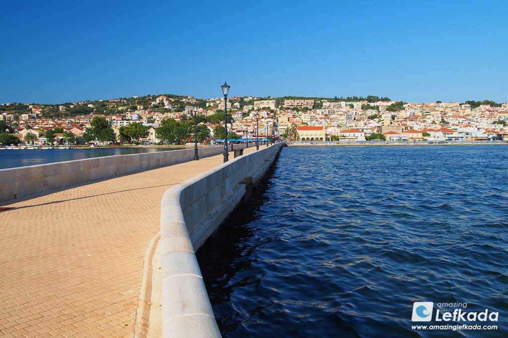 Argostoli, de Bosset bridge in Kefalonia Island, Greeceq