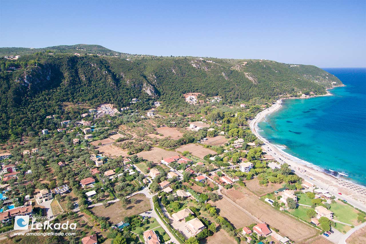 View to sights and attraction near Agios Ioannis beach