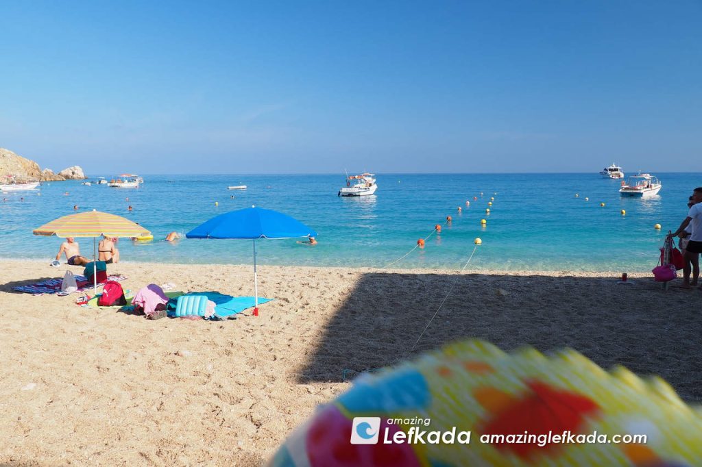 Beach of Paralia Agios Nikitas in Lefkada Island, Greece