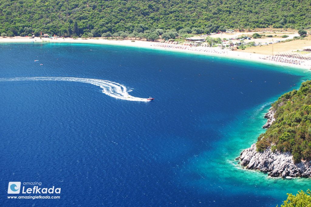 Antisamos beach with water sports in Kefalonia