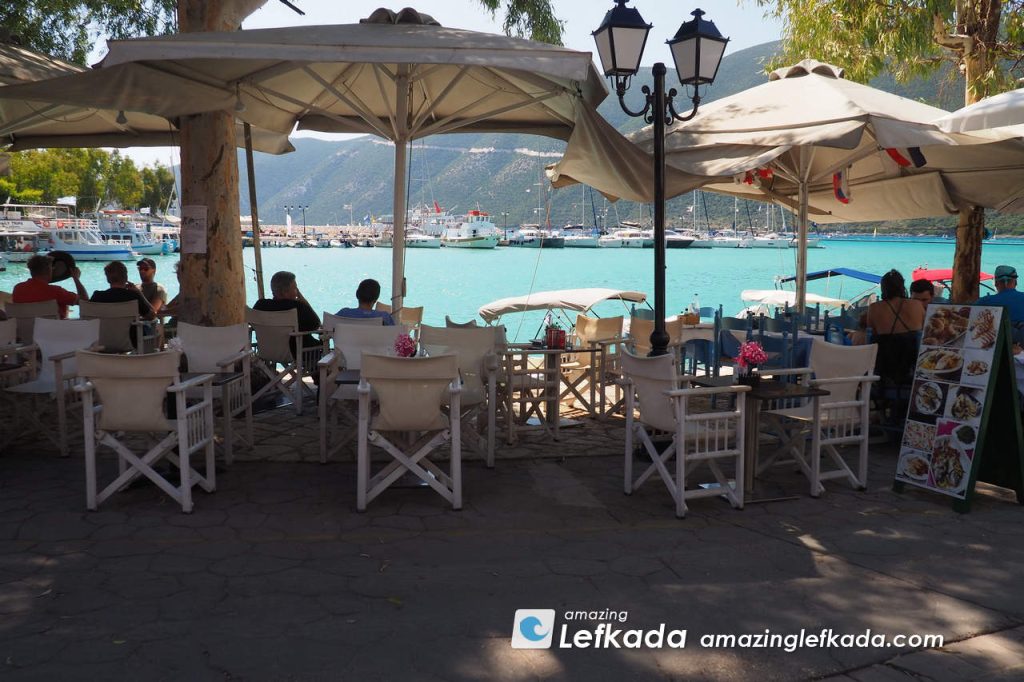 Harbour and Marina with best restaurants of Vasiliki village in Lefkada Island