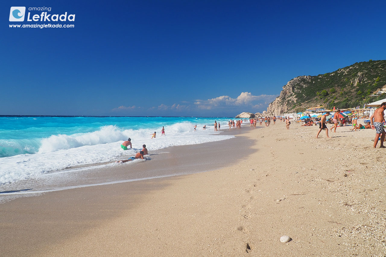 Blue coloured Kathisma beach waves