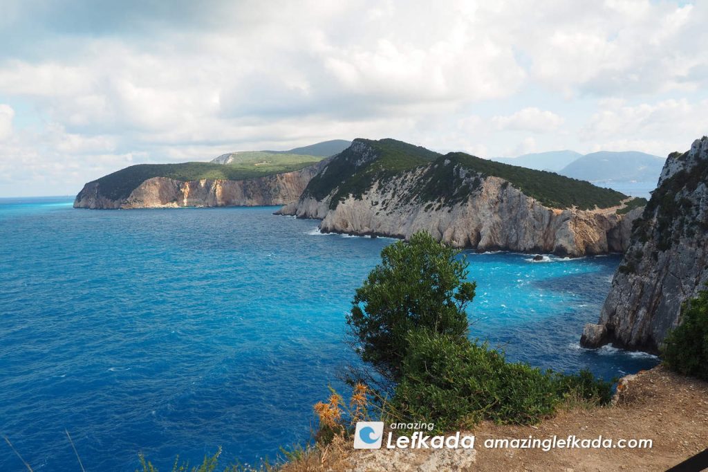 View to steep cliffs from lookout and viewpoint