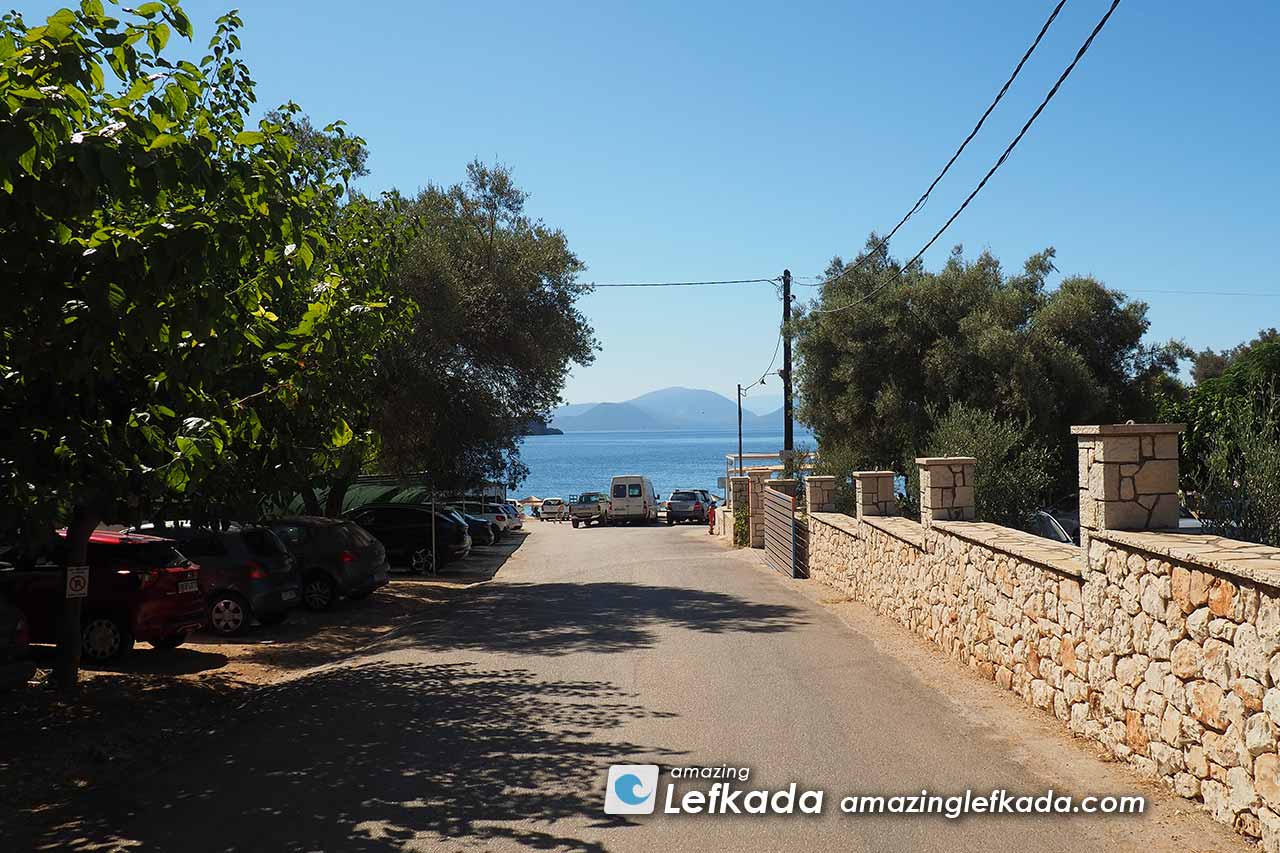 Driving to Ammoussa beach parking lot Driving to Ammoussa beach parking lot