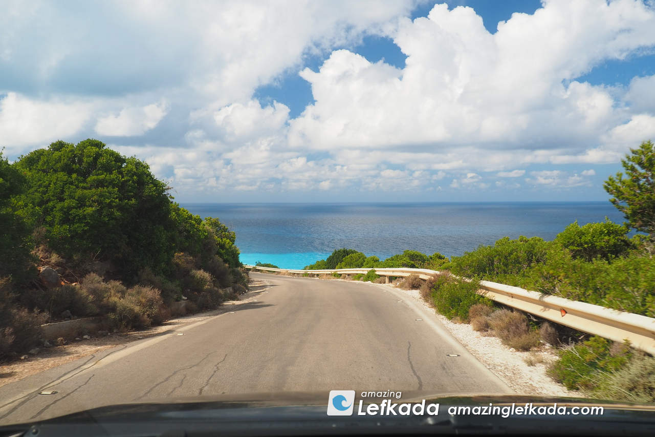 Road conditions when driving to Porto Katsiki beach in Lefkada by car or bike