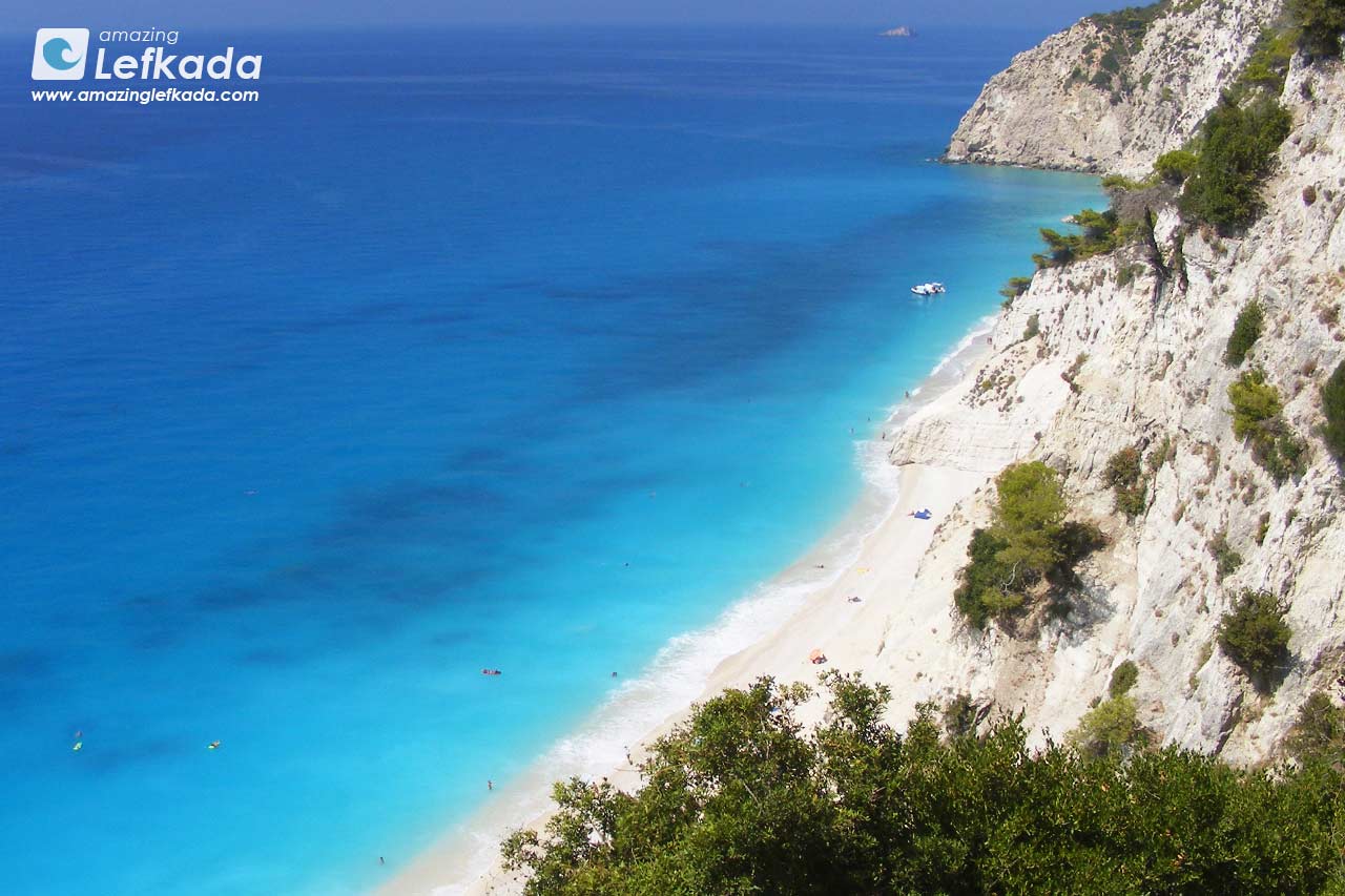 Blue colours of Lefkada Island are magical here