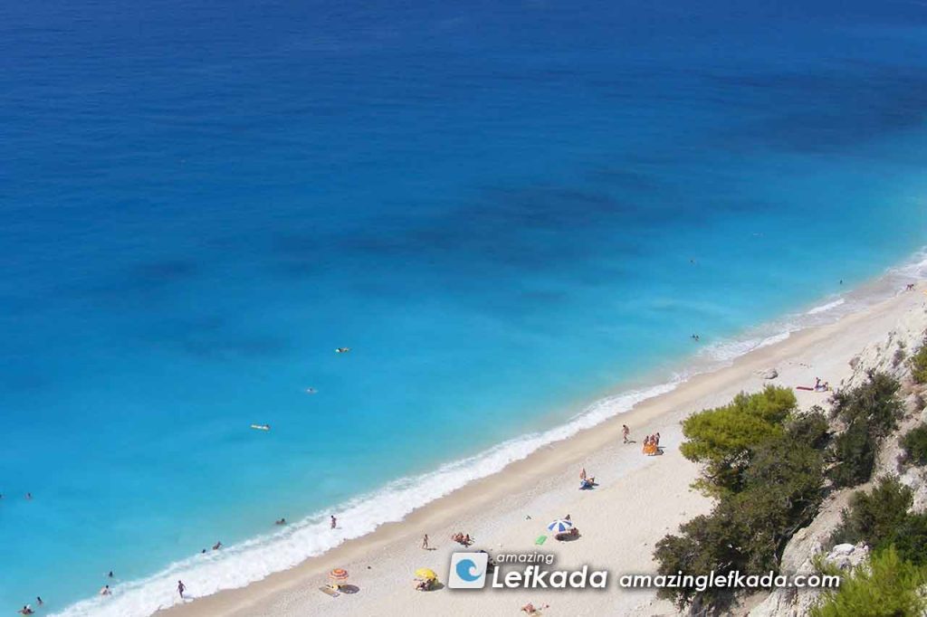 View from stairs to Paralia Egremnoi beach