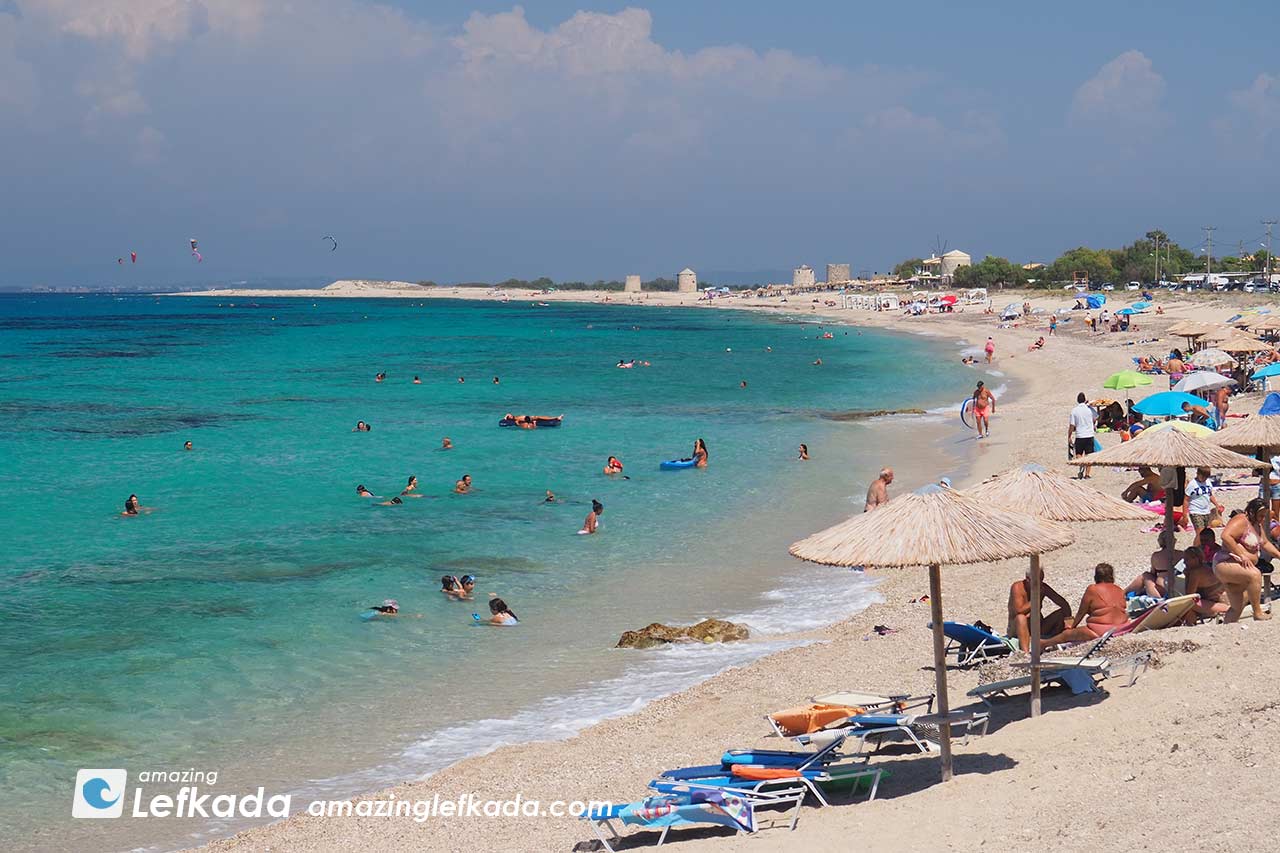 Location of Agios Ioannis beach in Lefkada Island