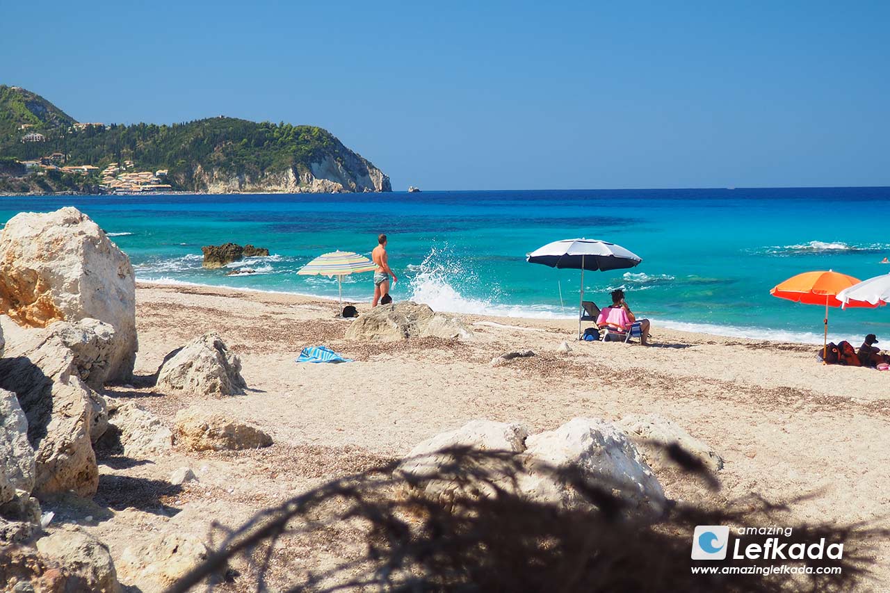 View to Agios Nikitas from Pefkoulia beach