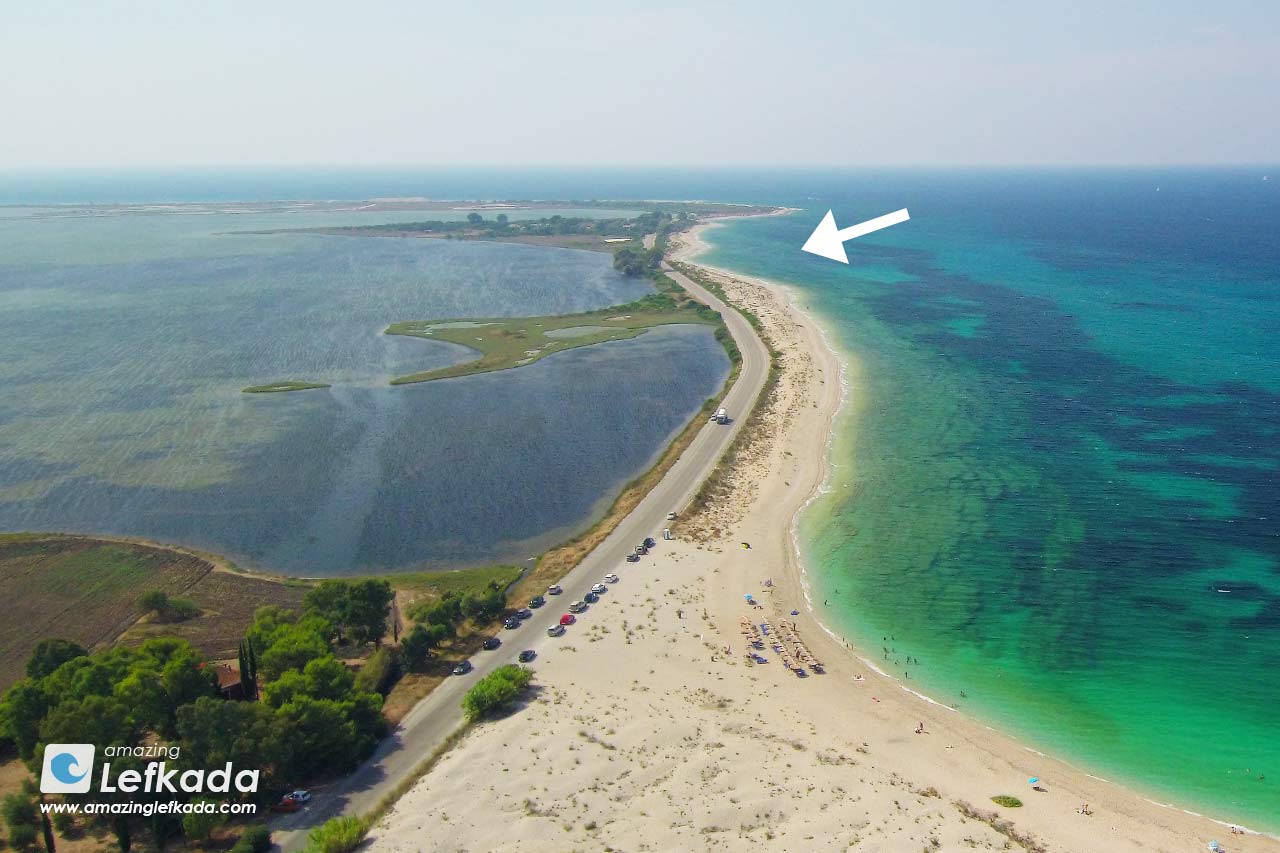 This coast is Gyra beach Where is Paralia Gyra beach from above