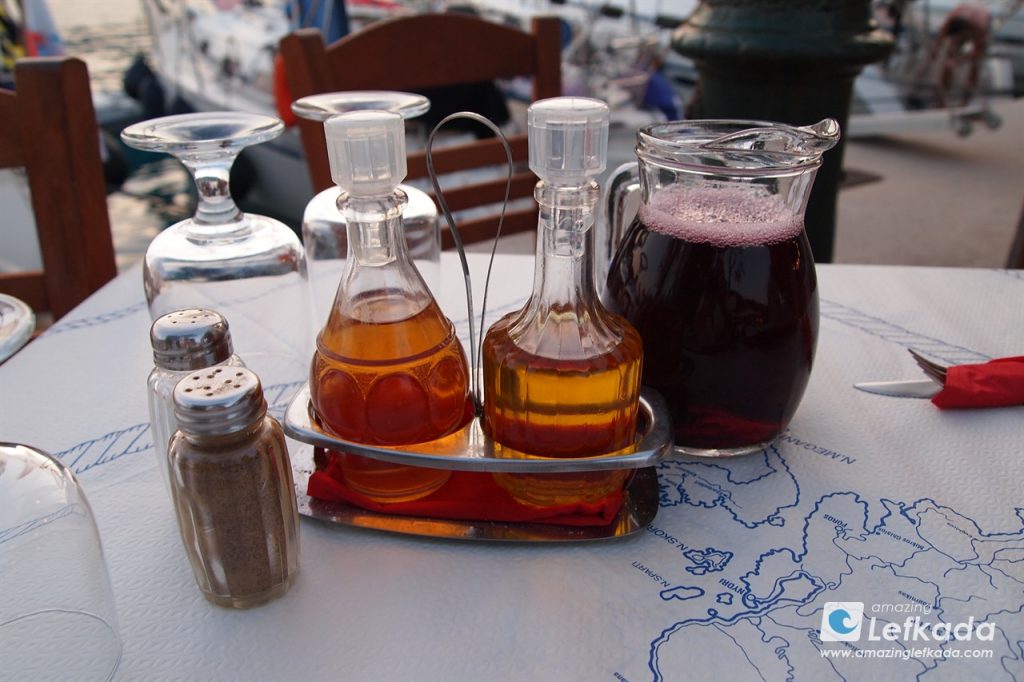 Local Greek wines, honeys and oils