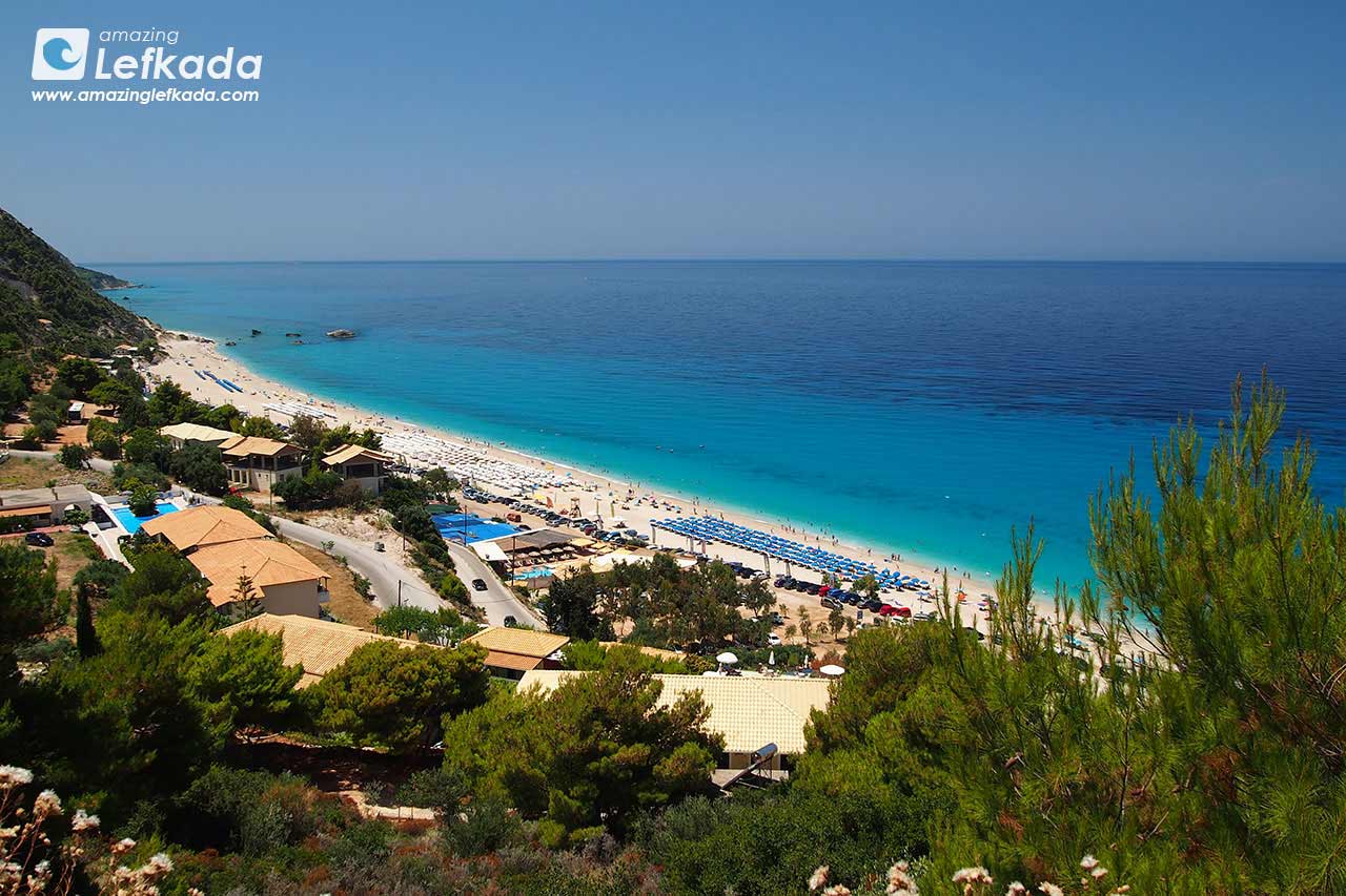 Best view to Kathisma beach in Lefkada, Greece