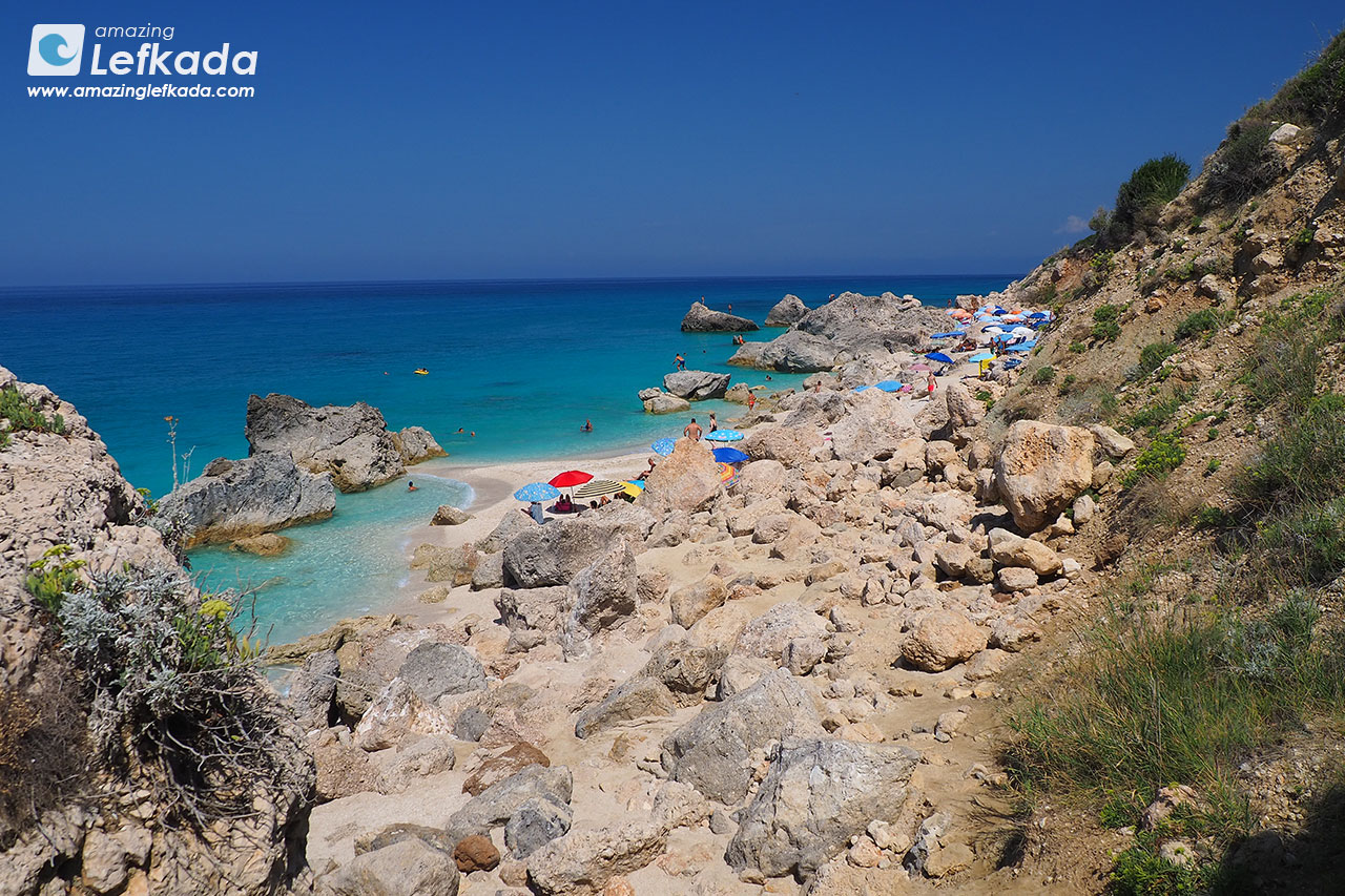 Paralia Kavalikefta beach in Lefkada Island, Greece