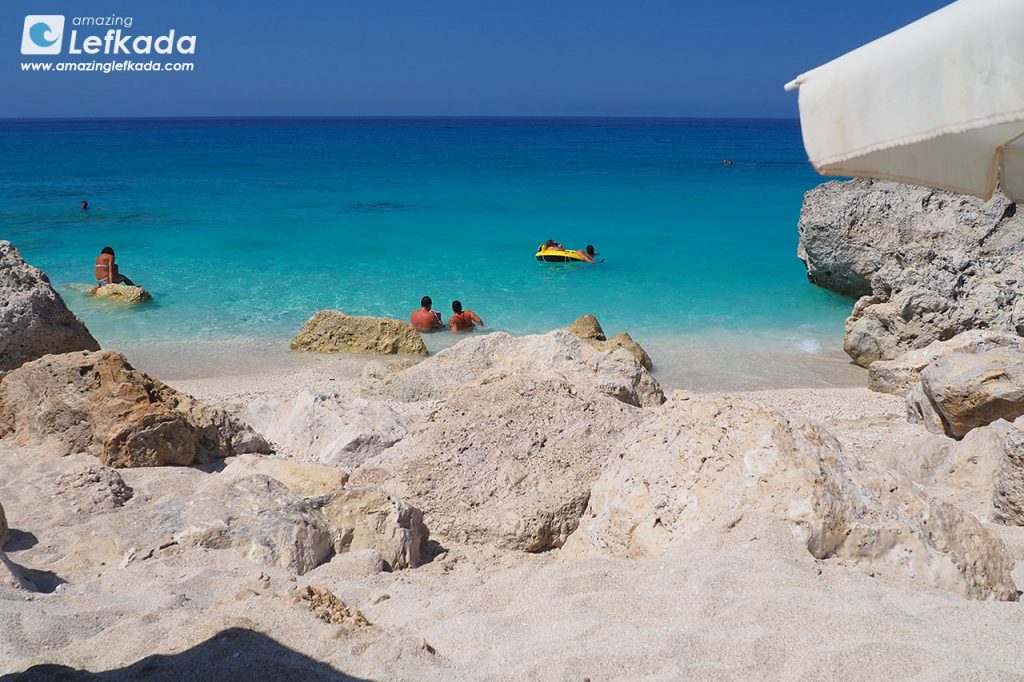 Swimming and snorkeling at Kavalikefta beach in Lefkada when the Ionian Sea is calm Swimming and snorkeling at Kavalikefta beach in Lefkada