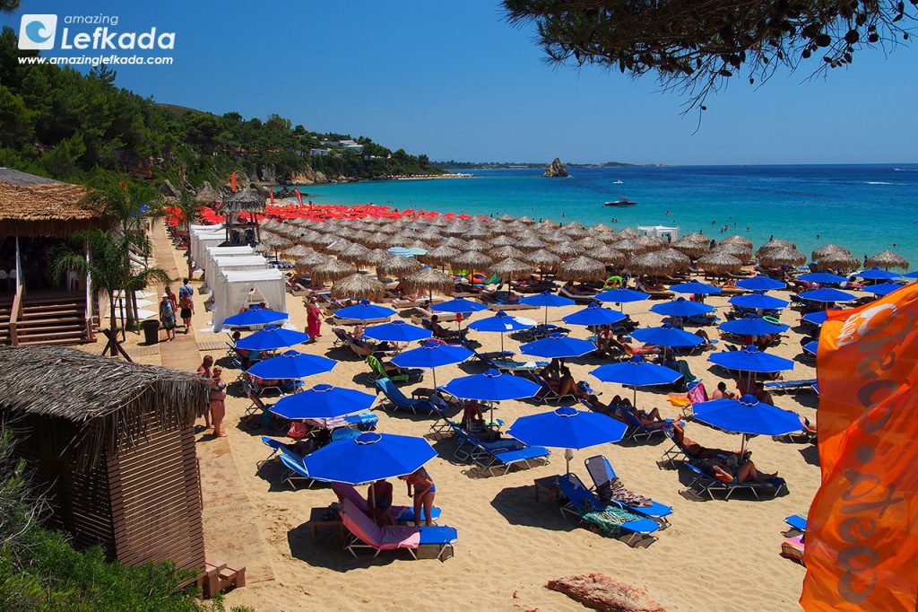 Kefalonia beaches in Lassi, Paralia Makris Gialos