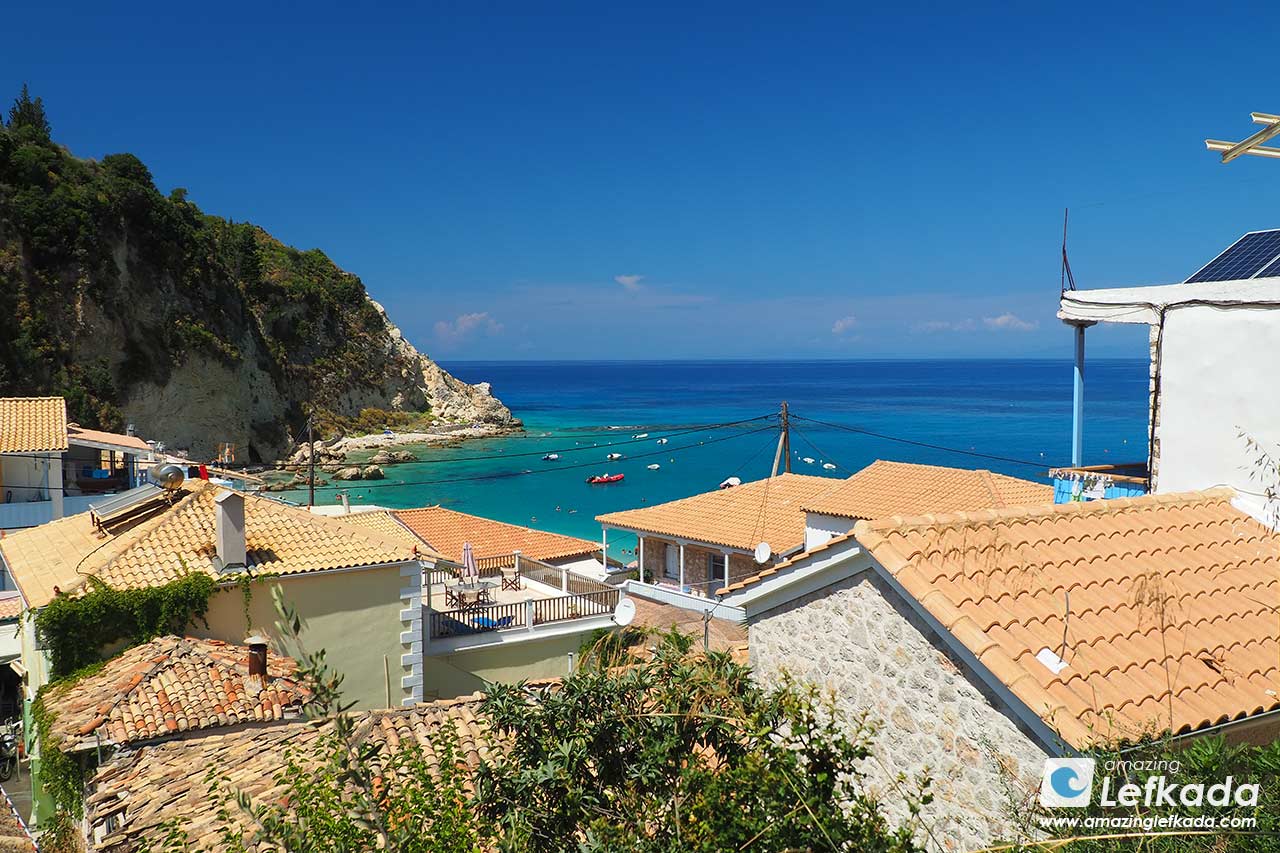Old stonehouses and sea views are best attractions of Agios Nikitas beach