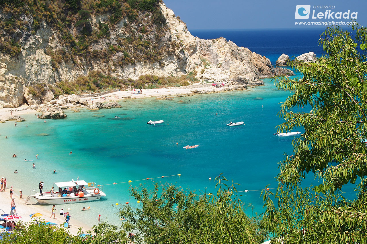 North part of Agios Nikitas beach with rocks