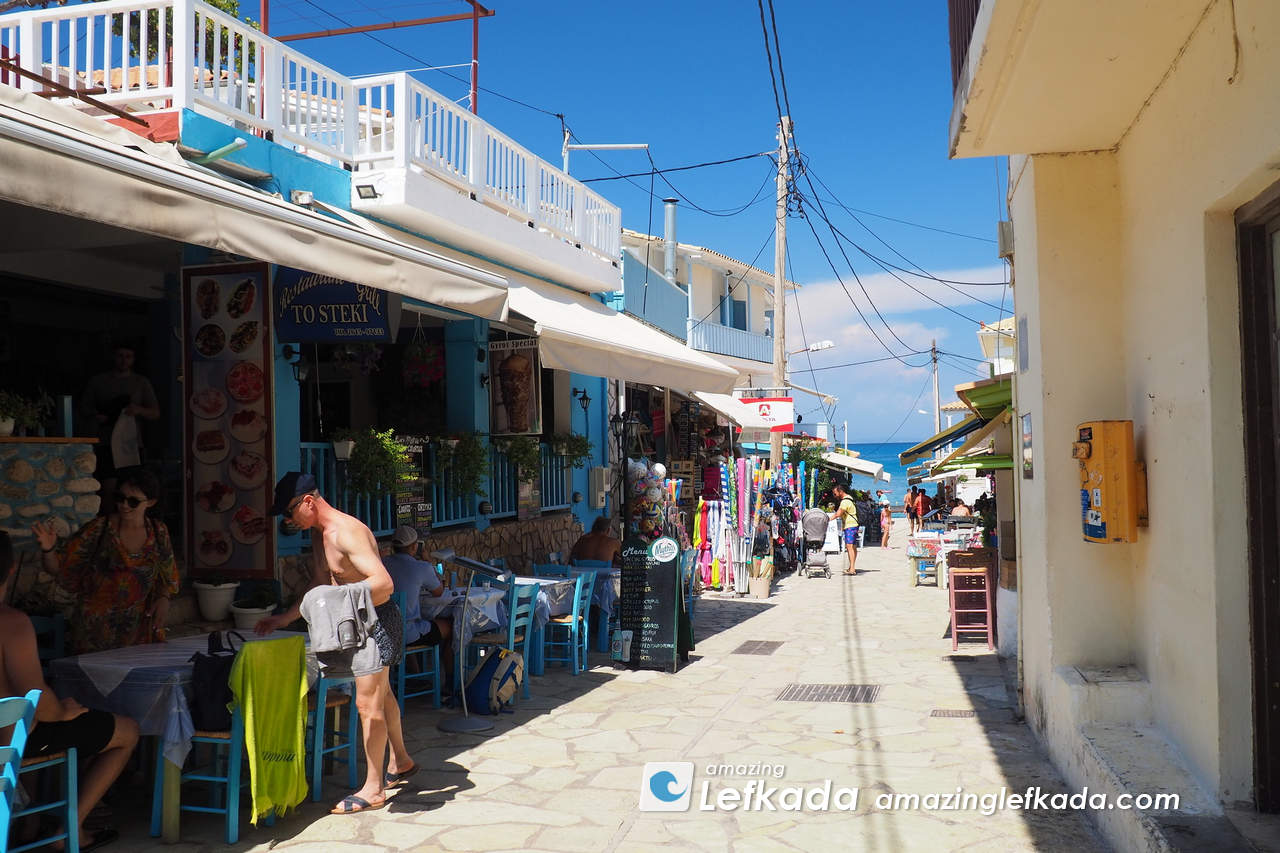 Main street of Agios Nikitas