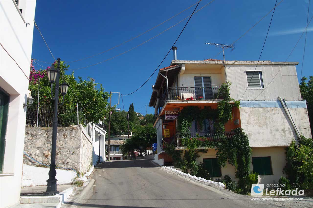 Street in Agios Petros village, Lefkada Island