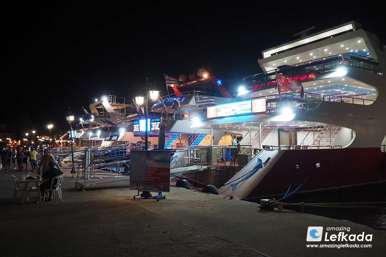 Biggest excurions boats in Nidri port