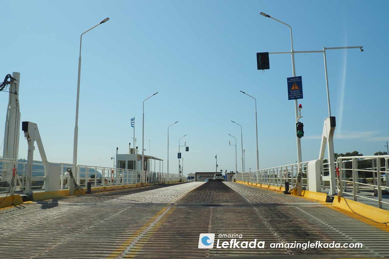 Driving through the bridge of Lefkada