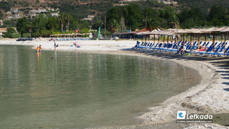 Paralia Vasiliki beach in Lefkada Island Greece