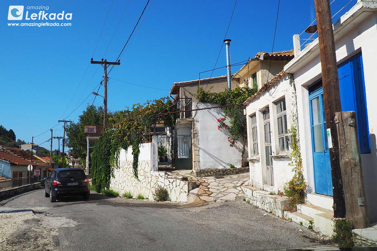 Houses in Kalamitsi Lefkada Island, next to main road