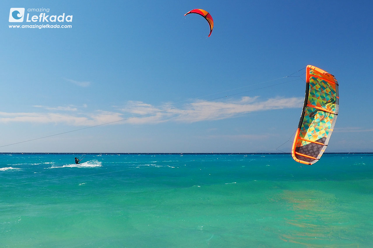 Kitesurfer at Agios Ioannis