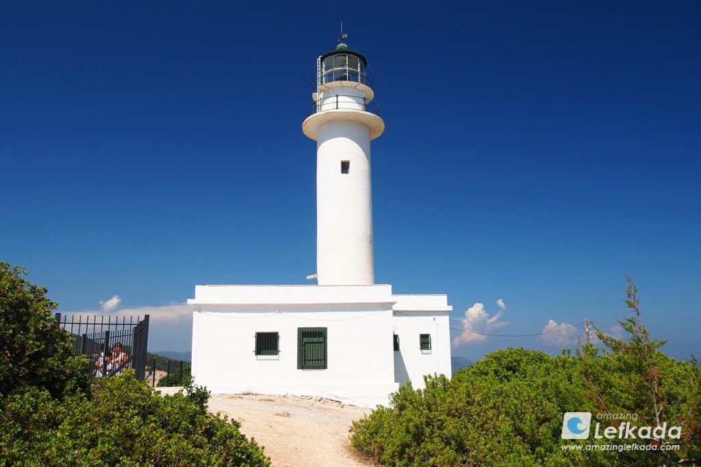 Lefkada lighthouse at Cape Lefkatas in Lefkada Island, Greece Lefkada lighthouse at Cape Lefkatas in Lefkada Island, Greece