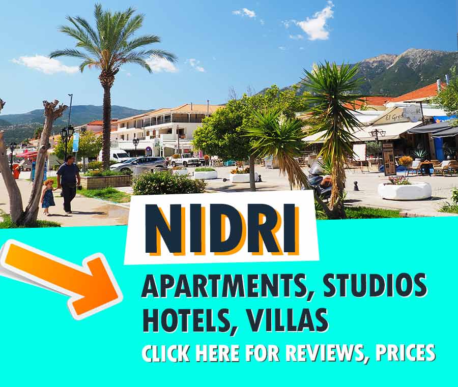 Best Nidri apartments, hotels and studios near the port and center