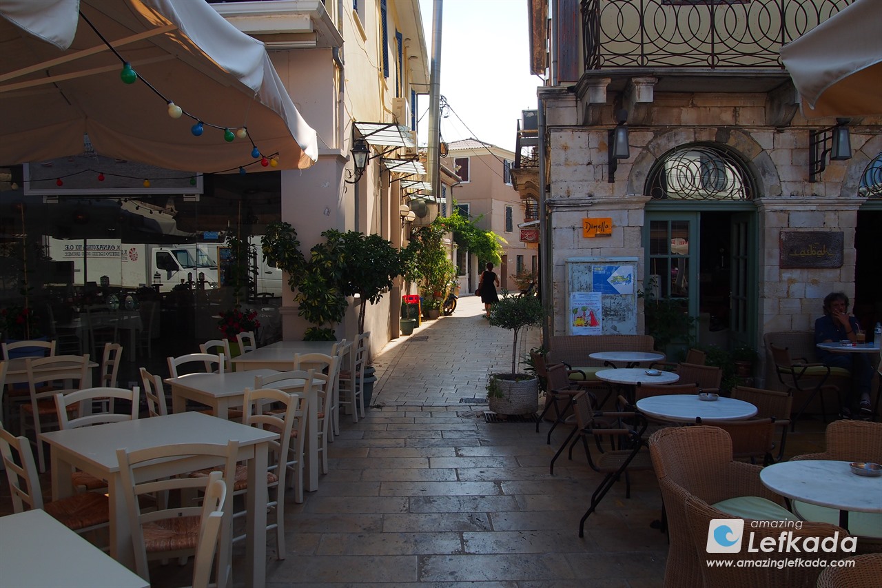 Street of the old city in Lefkada town