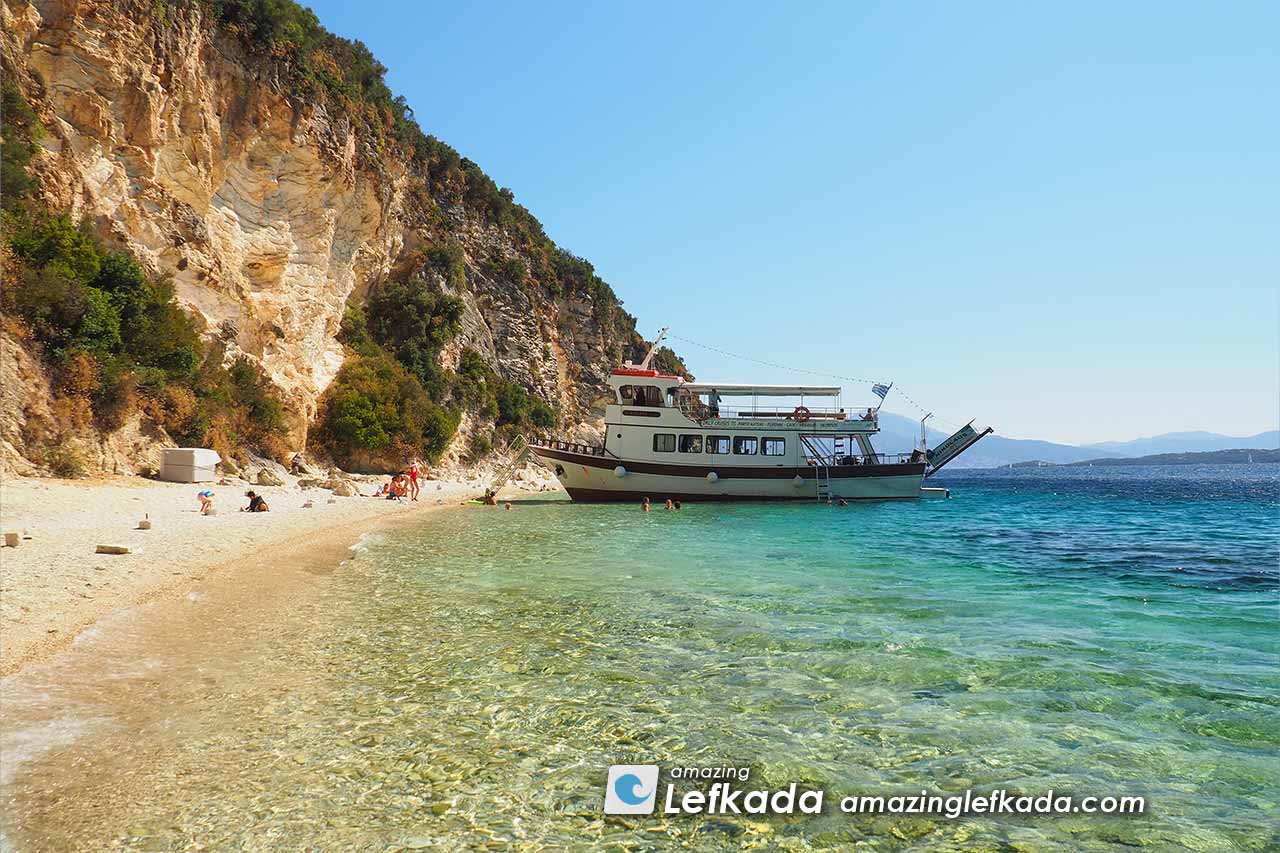 Paralia Lakka beach access and trip by boat in Lefkada island Paralia Lakka beach access and trip by boat in Lefkada island
