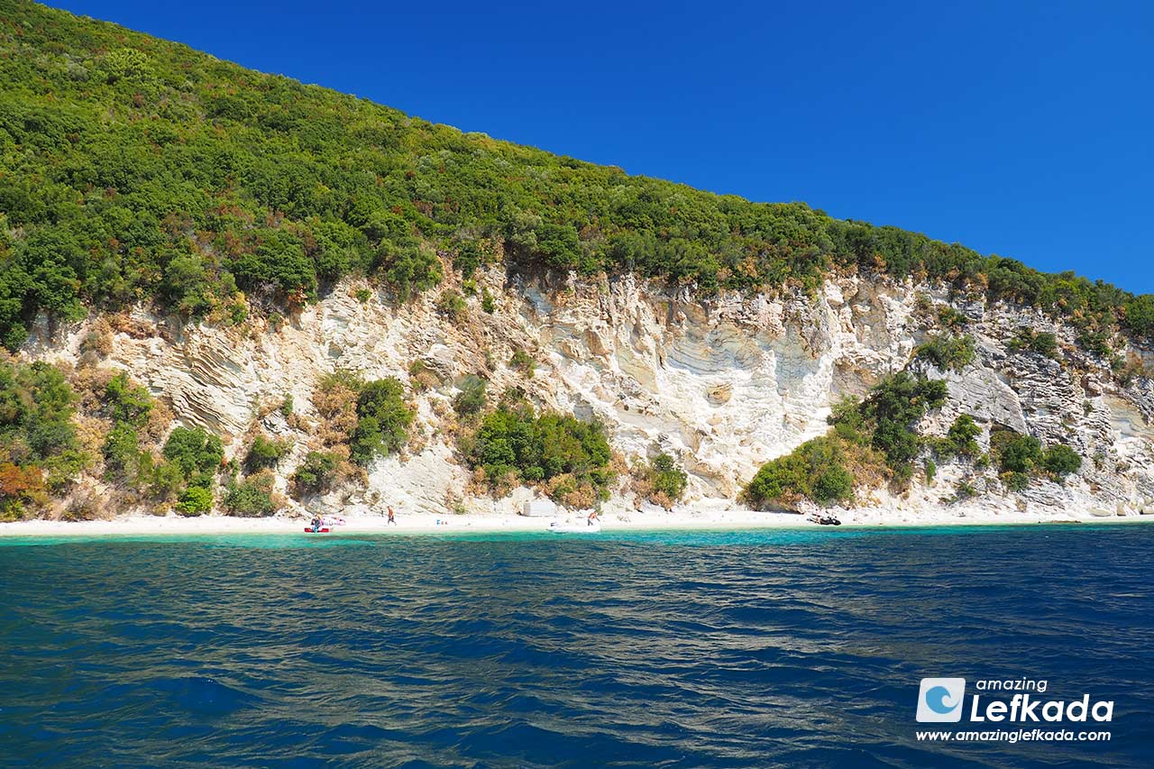 Location of Lakka beach in Lefkada Island