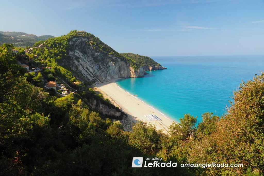 Location of Paralia Mylos beach in Lefkada Island