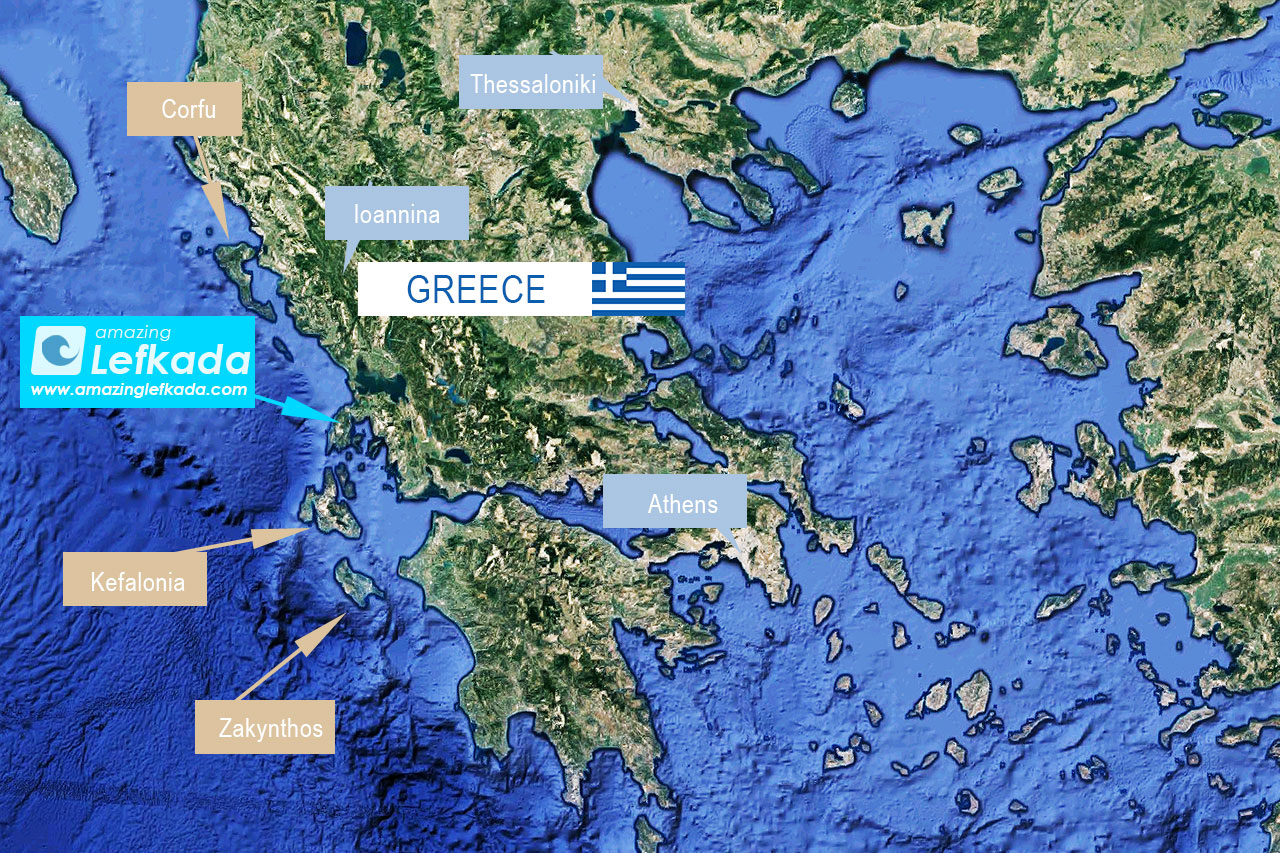 Location and map of Lefkada Island in Greece