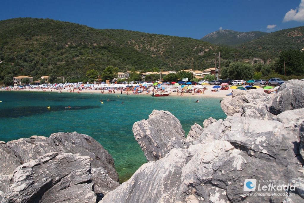 Mikros Gialos beach in Lefkada Island