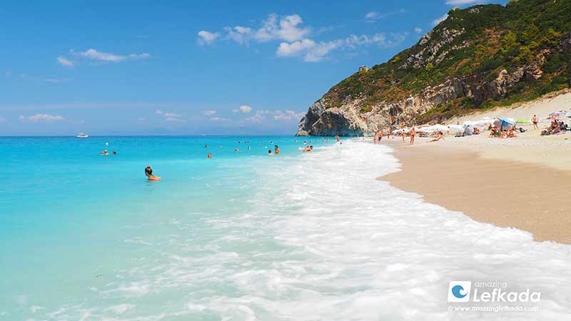 Paralia Mylos beach near Agios Nikitas village