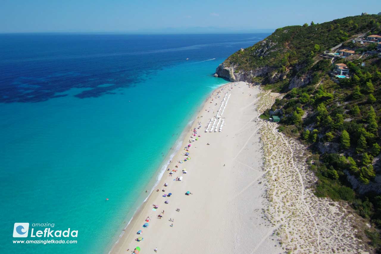 Mylos beach in Lefkada Island Greece