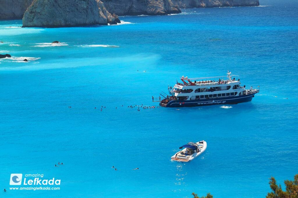 Nidri boat trips and excursions to Lefkada Porto Katsiki beach and Egremni beach