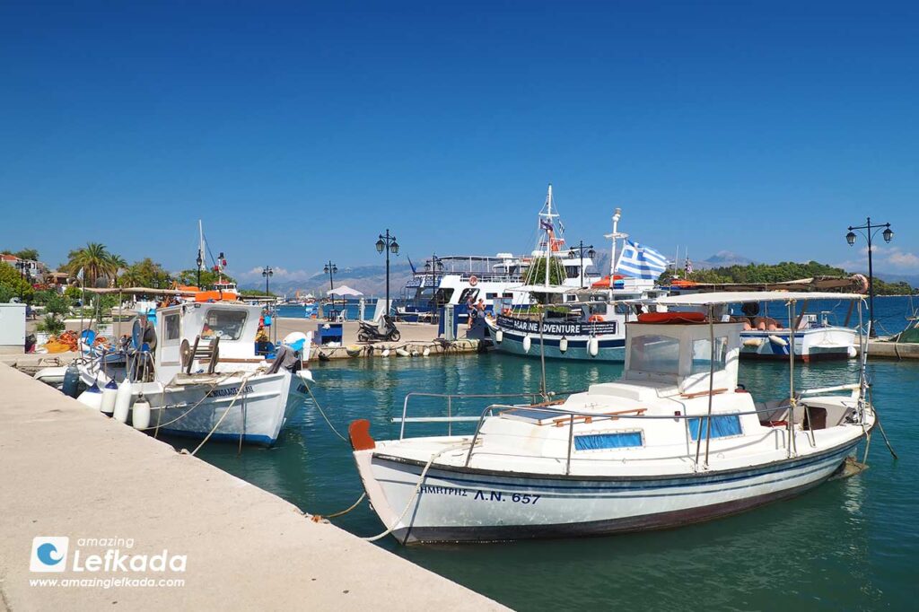 Port and marina with excursion boats of Nydri