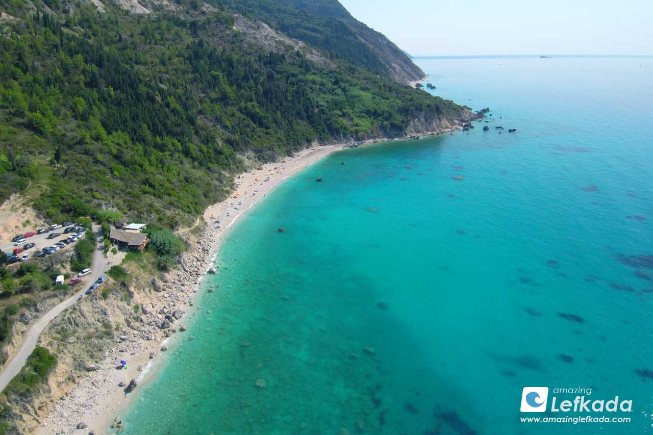 Panoramic view to Avali beach from above